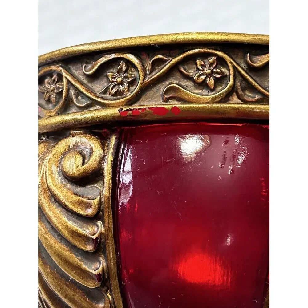 Red & Gold Lucite 2.75” Decorative‎ Vase Bowl